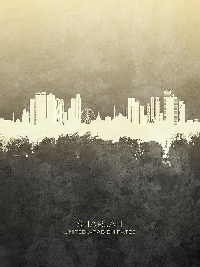 Sharjah Skyline #28 Digital Art by Michael Tompsett