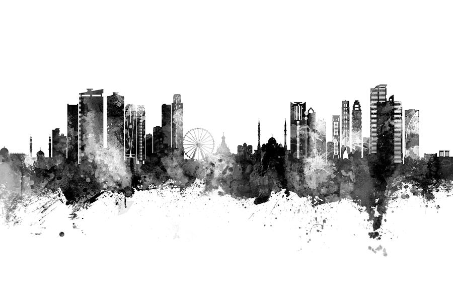 Sharjah Skyline #87 Digital Art by Michael Tompsett