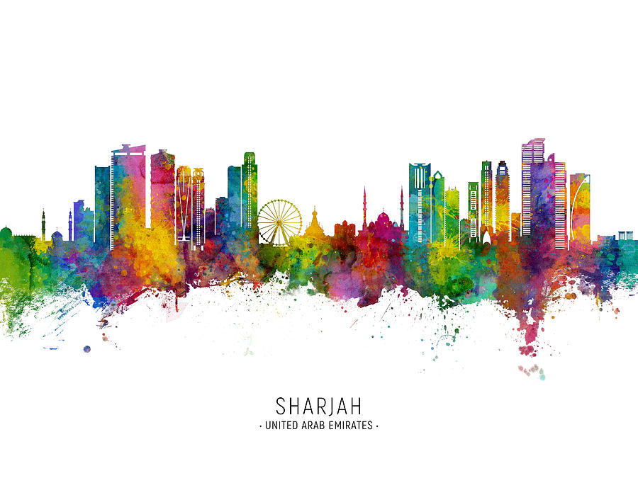 Sharjah Skyline #92 Digital Art by Michael Tompsett