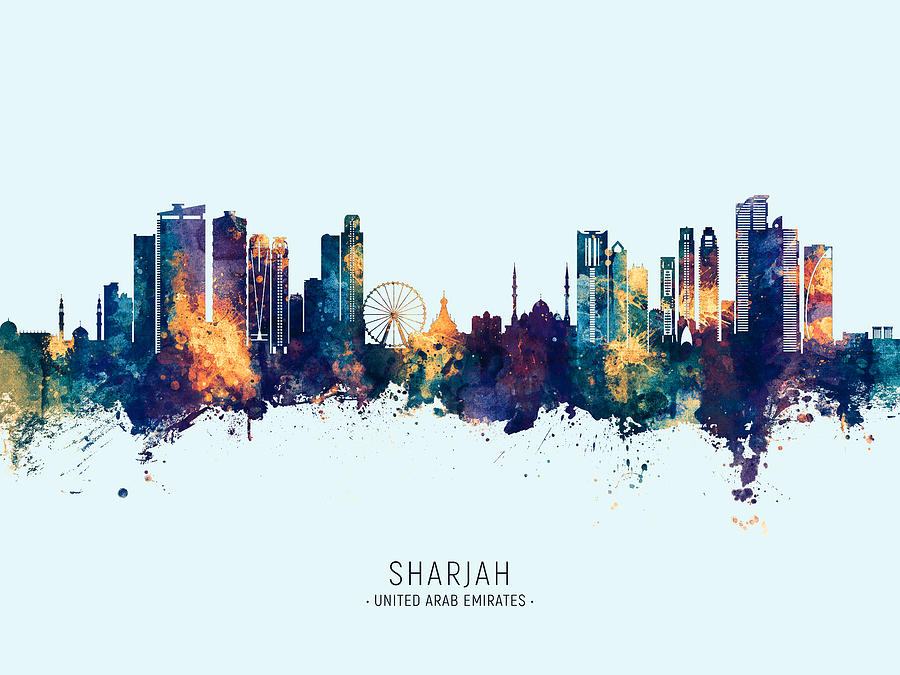 Sharjah Skyline #95 Digital Art by Michael Tompsett