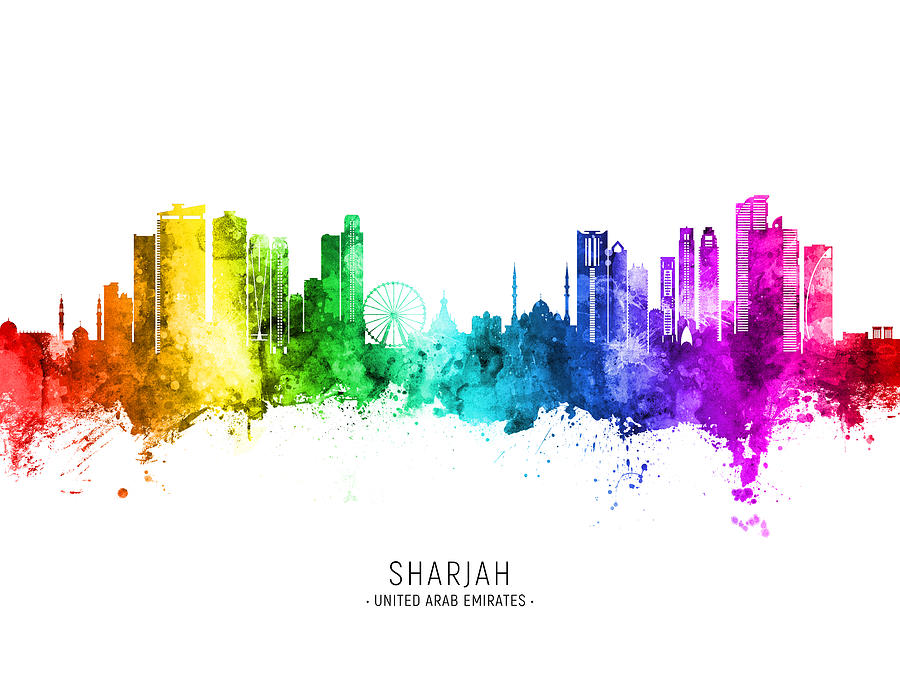 Sharjah Skyline #96 Digital Art by Michael Tompsett