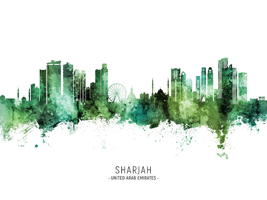 Sharjah Skyline #99 Digital Art by Michael Tompsett