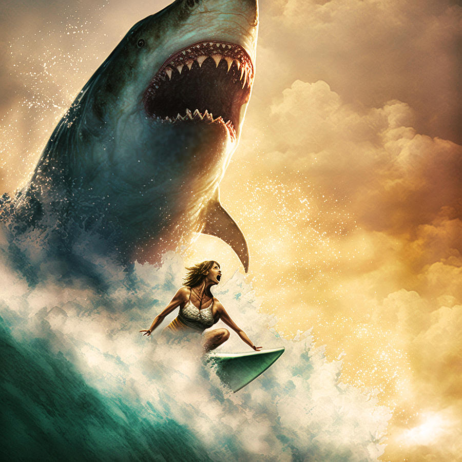Shark Attack Digital Art by Craig Boehman