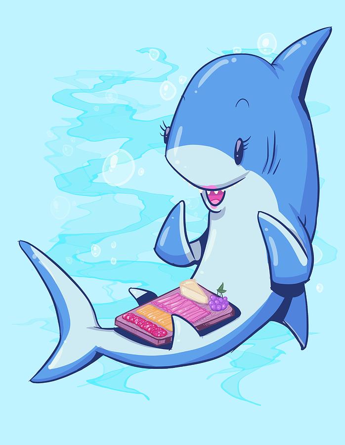 Shark Coochie Drawing by Ludwig Van Bacon