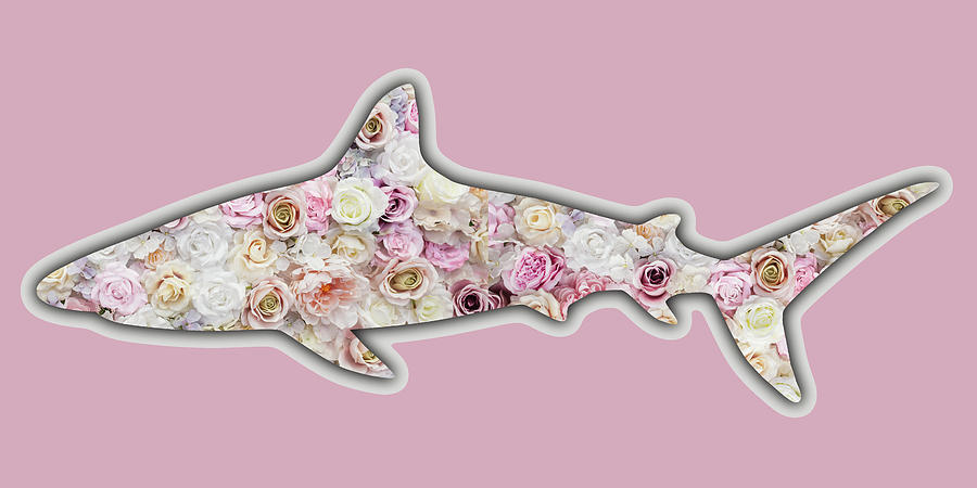 Shark Flower Floral Painting by Tony Rubino