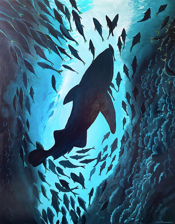 Shark Rising Painting by Winton Bochanowicz