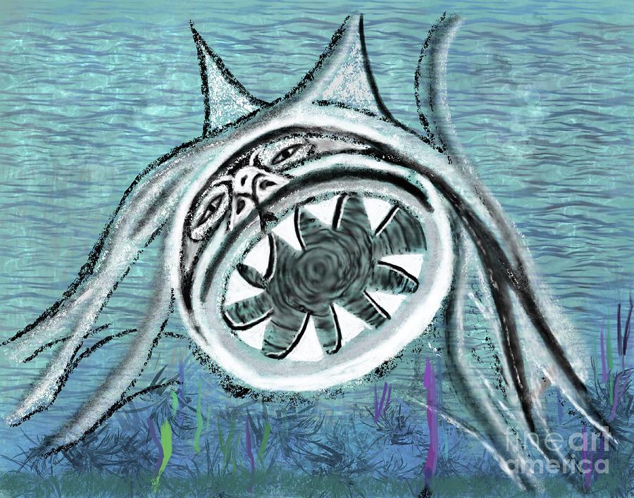 Shark Digital Art by Steve Carpentier