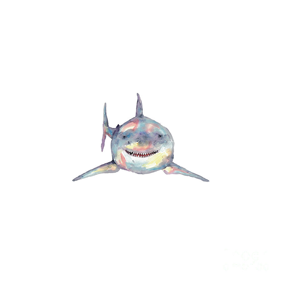 Shark Backpack - Original Shark Watercolor Art