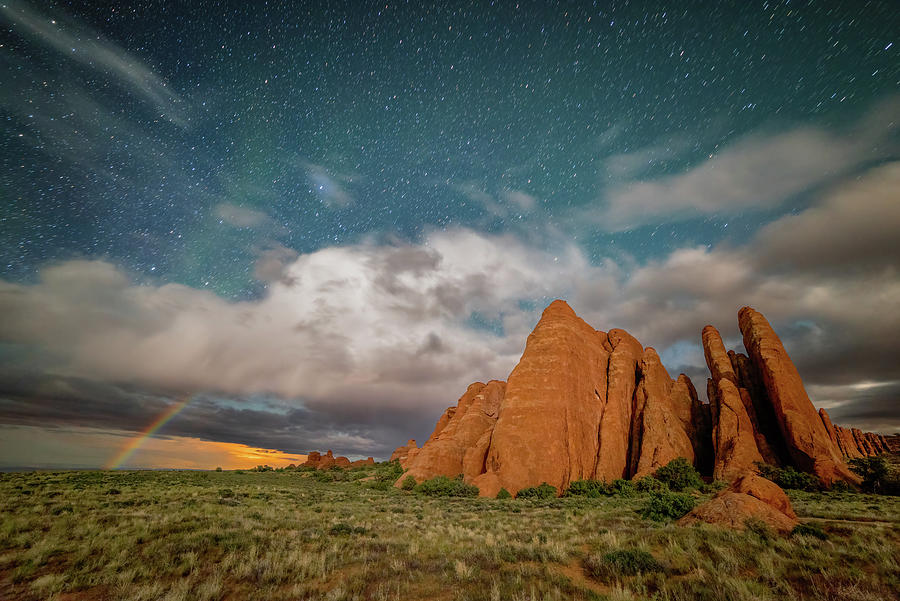 Arches National Park Photograph - Sharkfin Moonbow by Darren White