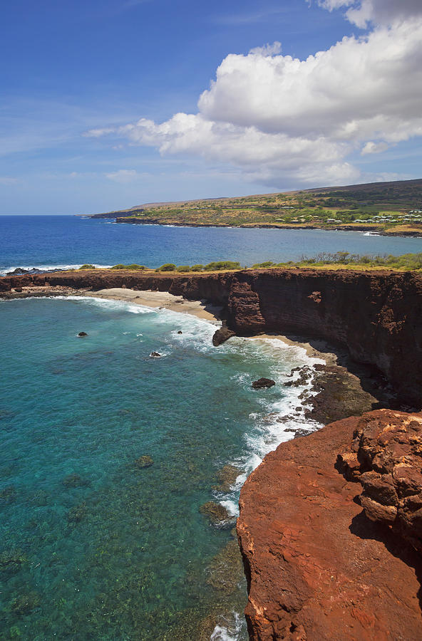 Sharks Cove with Four Seasons Lanai at Manele Bay in background Photograph by Ron Dahlquist / Design Pics