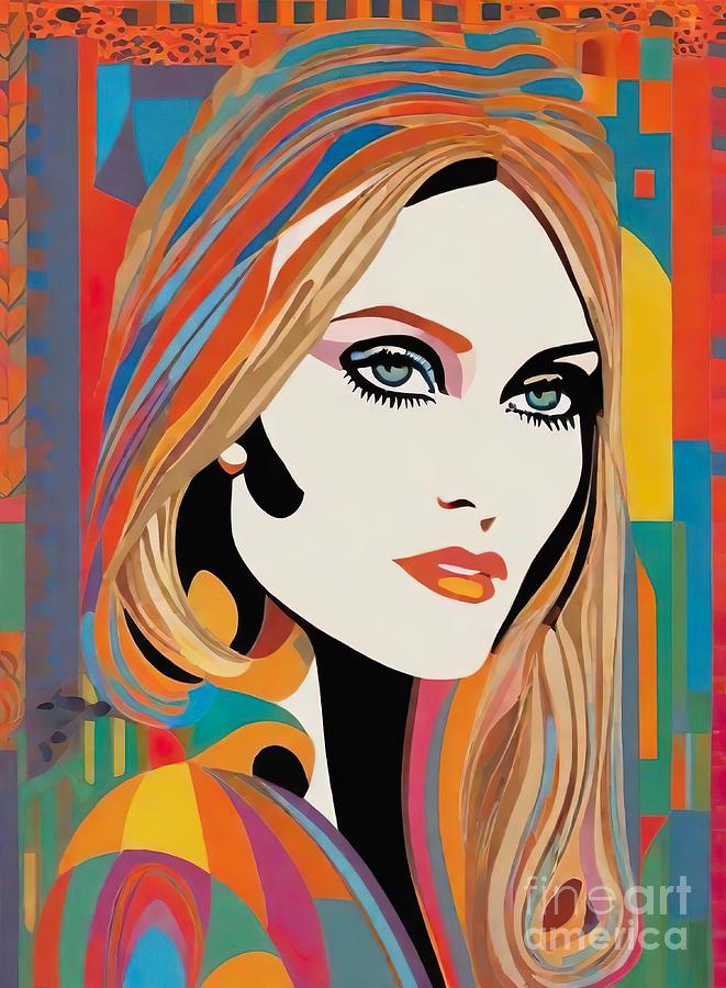 Sharon Tate abstract portrait -2 Digital Art by Movie World Posters