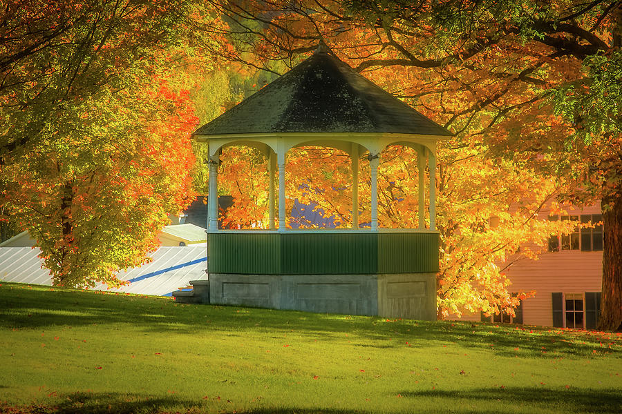 Sharon Vermont bandstand Photograph by Jeff Folger
