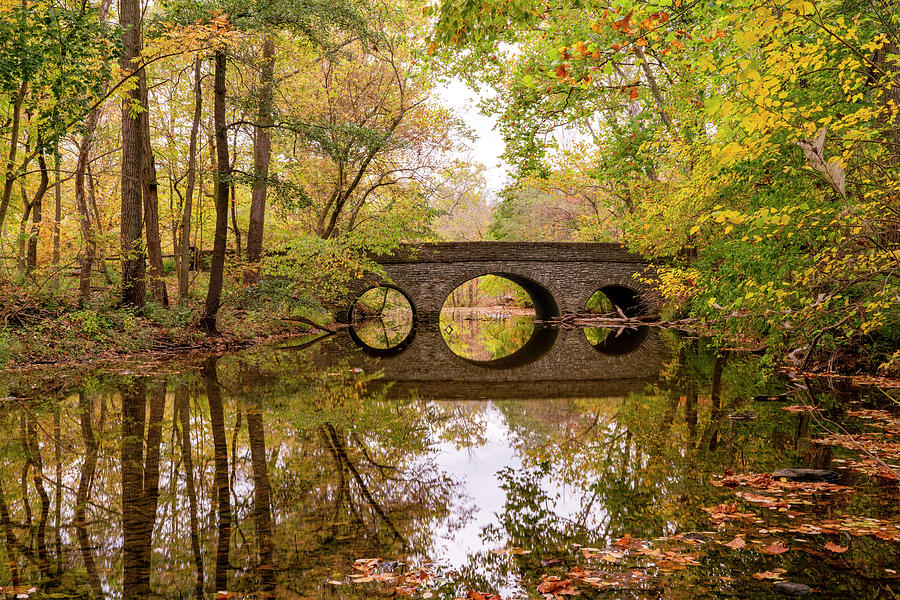 Sharon Woods Bridge Photograph by Arthur Oleary
