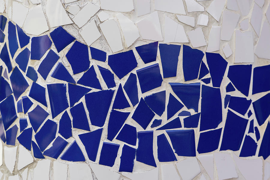 Sharp Free Form Flow - a Modern Twist on Traditional Portuguese Azulejos Photograph by Georgia Mizuleva