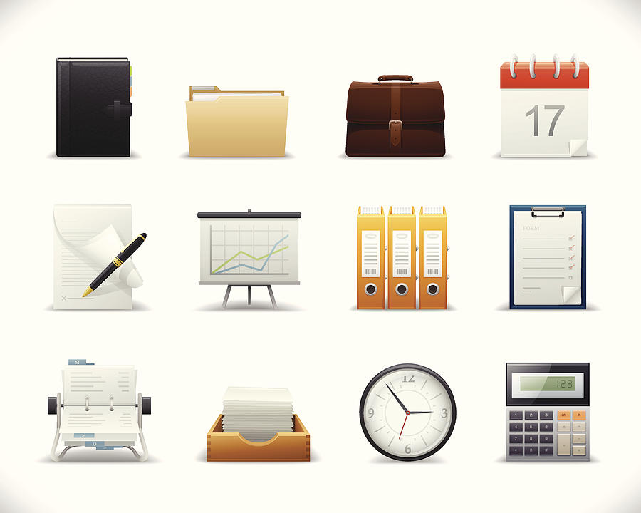 Sharp Icons - Office Drawing by JamesGdesign