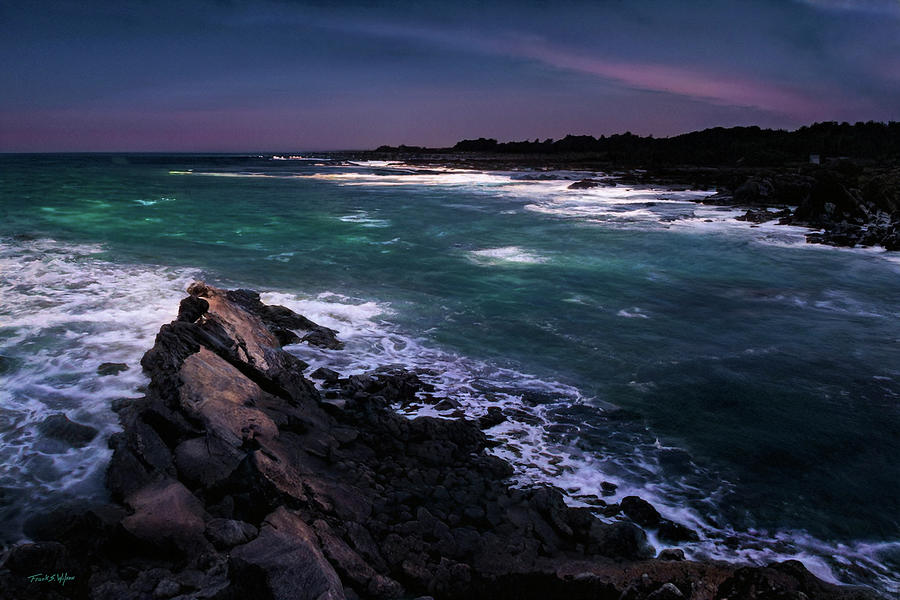 Sharp Shore Rocks In Moonlight D Photograph by Frank Wilson