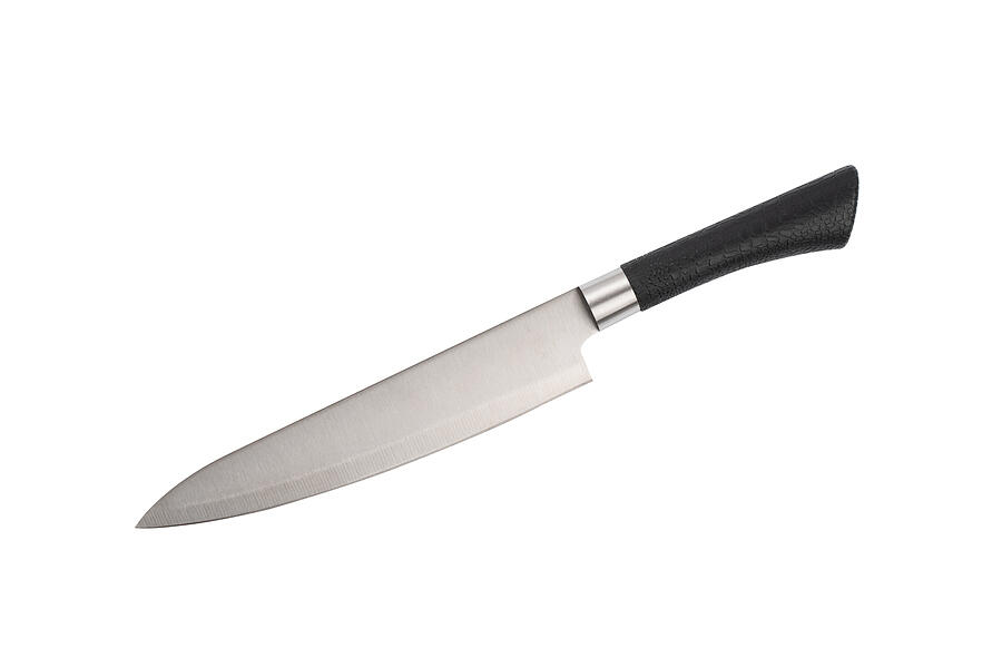 Sharp...do not touch! Chefs kitchen knife isolated on white background Photograph by Issarawat Tattong Sharp...do not touch! Chefs kitchen knife isolated on white background Photograph by Issarawat Tattong