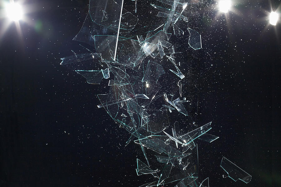 Shattered glass mid-air Photograph by Dual Dual