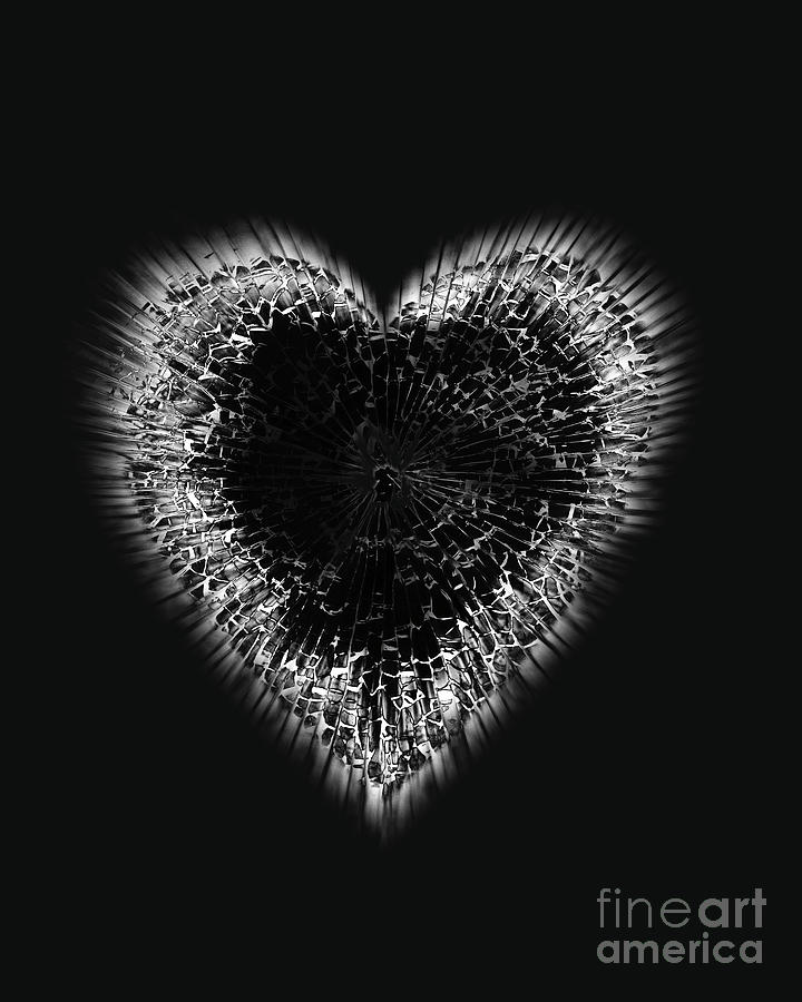 Shattered Heart Lightning Bolt Mixed Media by Deborah Pendell - Pixels