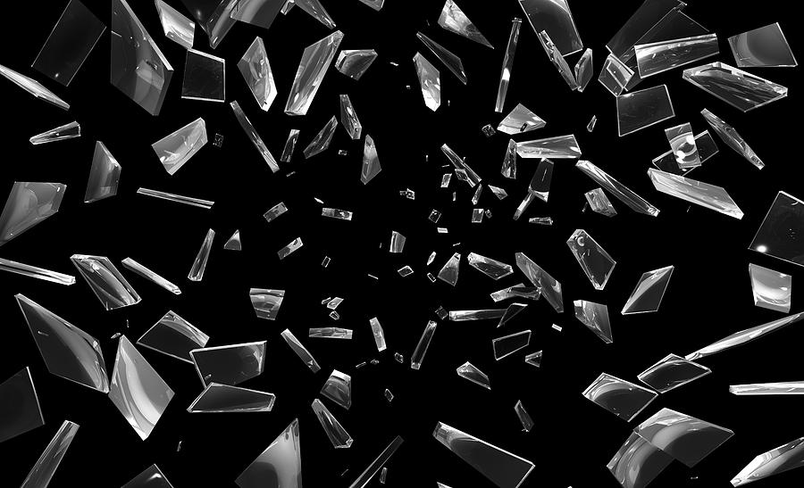 Shattering window glass pieces Photograph by Brainmaster