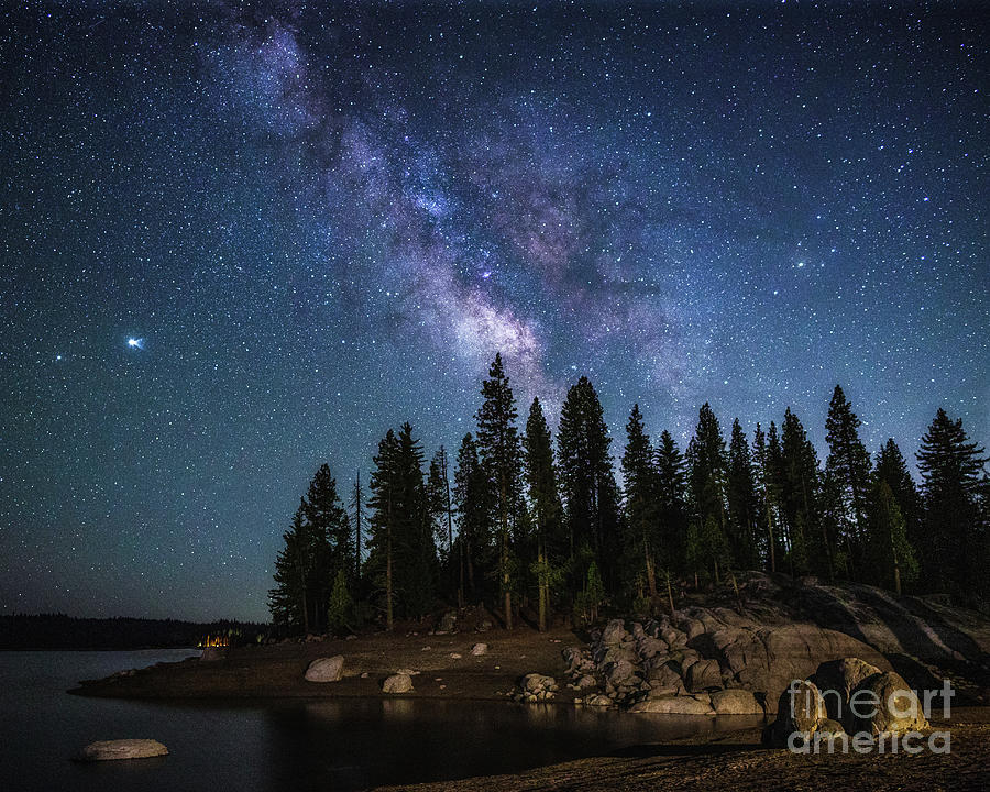 Shaver Lake And Milky Way Photograph