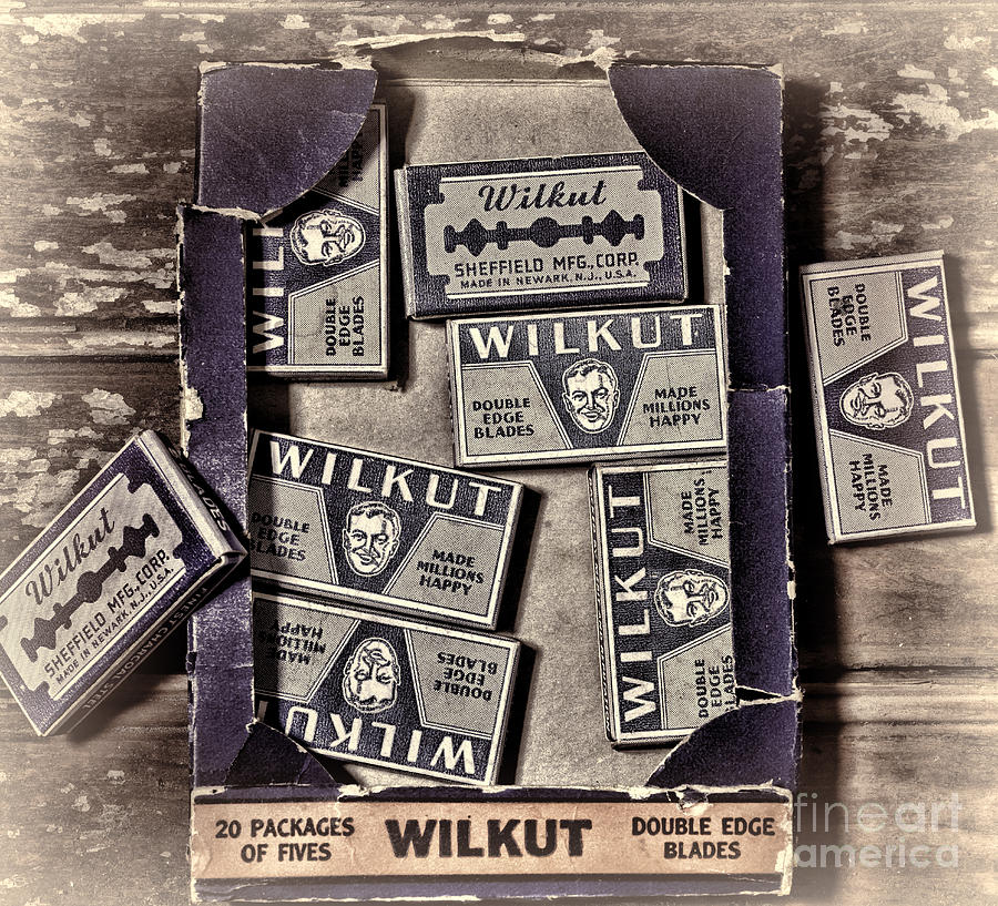 Vintage Photograph - Shaving Vintage Wilkut Double Edge Safety Razor Blades artistic by Paul Ward