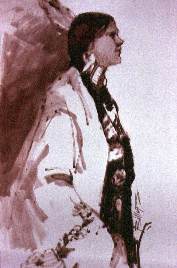 Shawl Dancer Drawing by Elizabeth - Betty Jean Billups