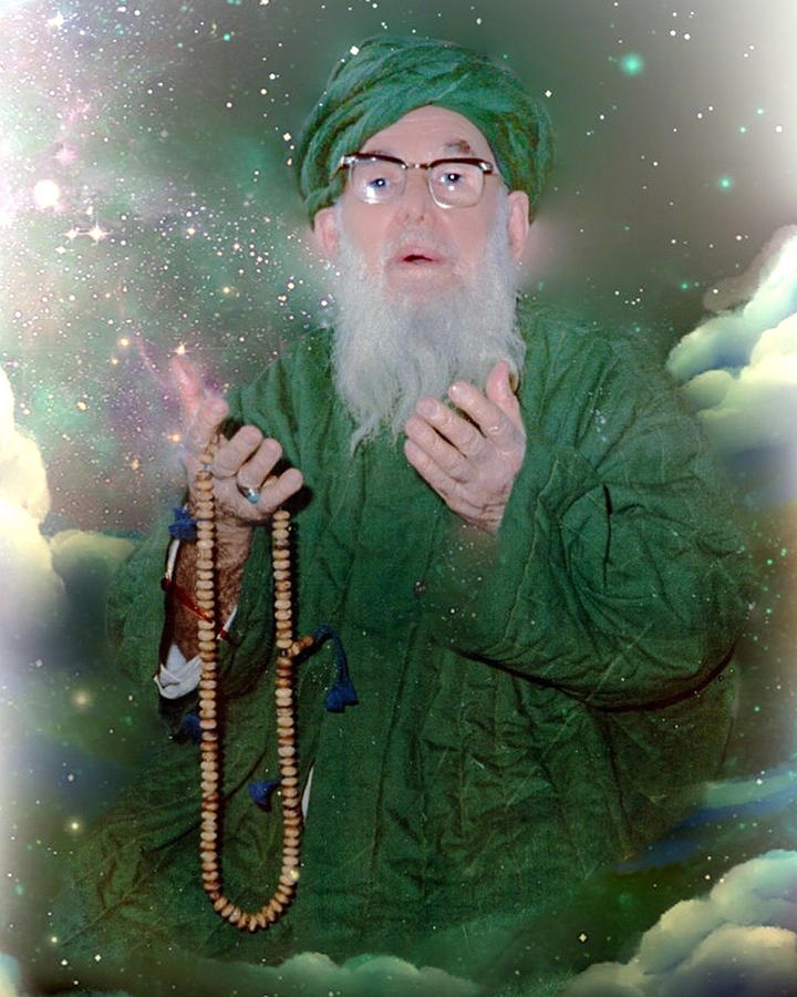 Shaykh Abdallah Green Master Digital Art by Sufi Meditation Center