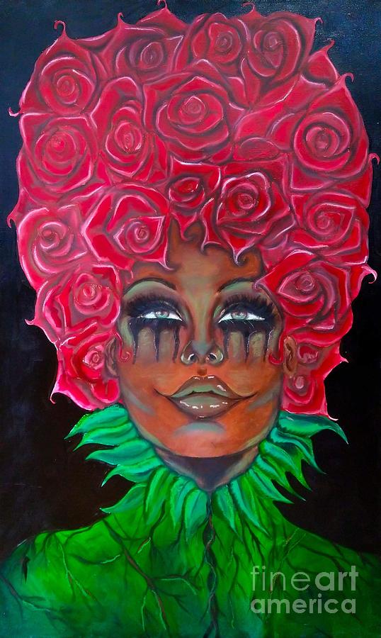 She Blooms in the darkness Mixed Media by Sheila Fox