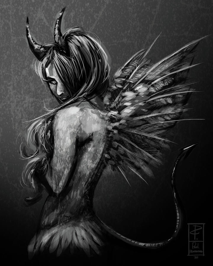 female devil drawing