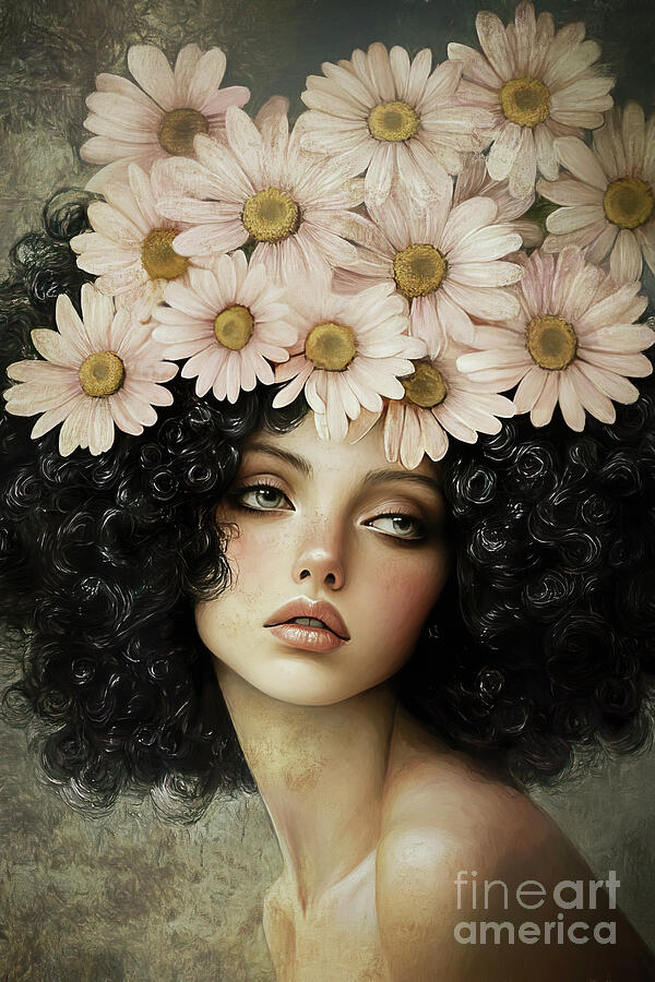 She Dreams In Daisies Painting by Tina LeCour She Dreams In Daisies Painting by Tina LeCour