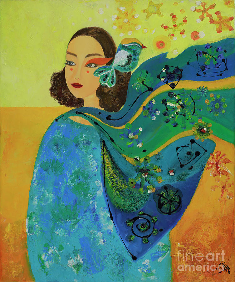 She is gracefully Painting by Zolzaya Dagvadorj