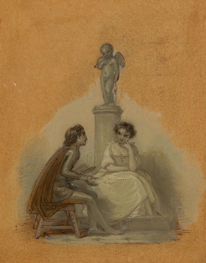 She Never Told Her Love, But Sat Like Patience on a Monument Drawing by Robert Smirke