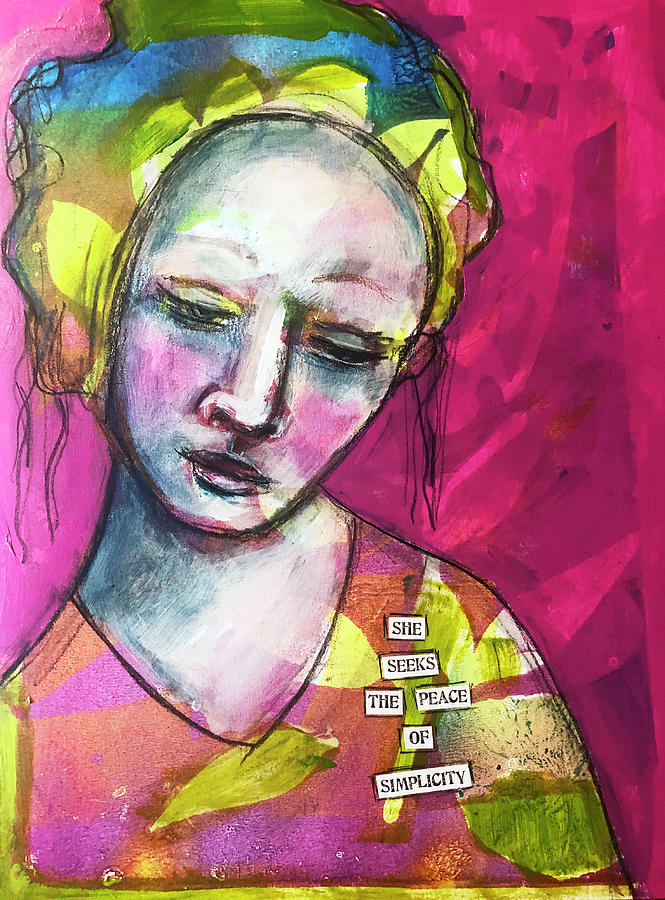 She seeks the Peace Mixed Media by Lynn Colwell