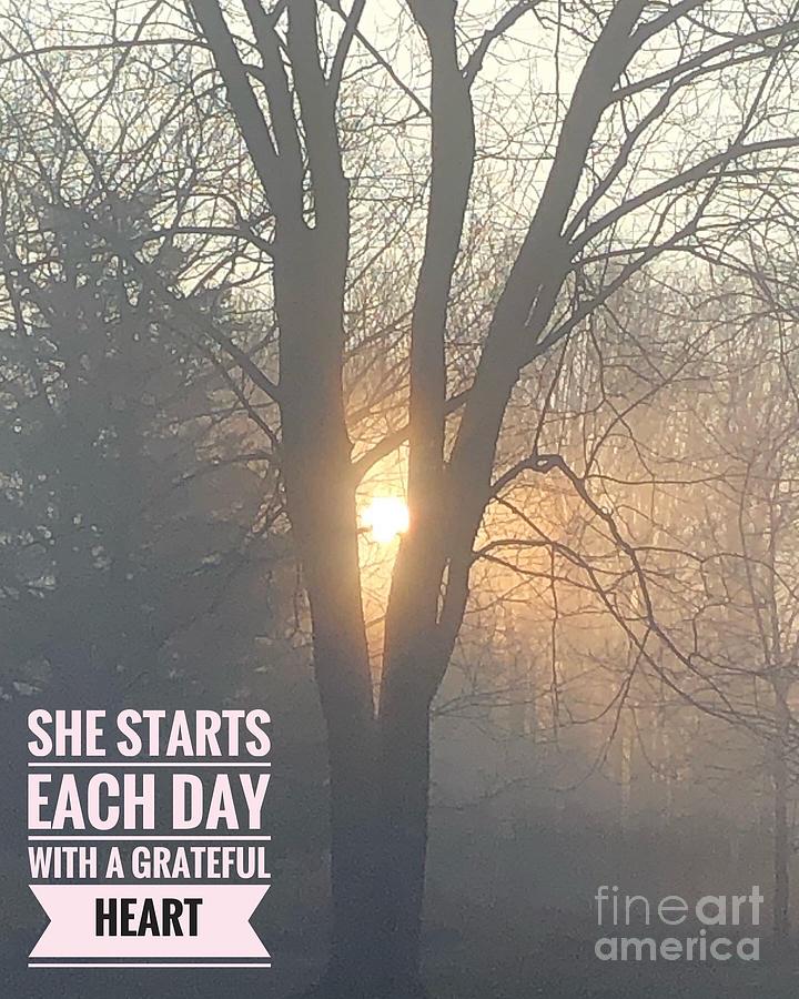 She Starts Each Day Digital Art by Elisa Maggio