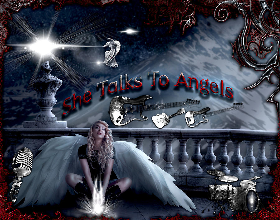 She Talks To Angels  Digital Art by Michael Damiani