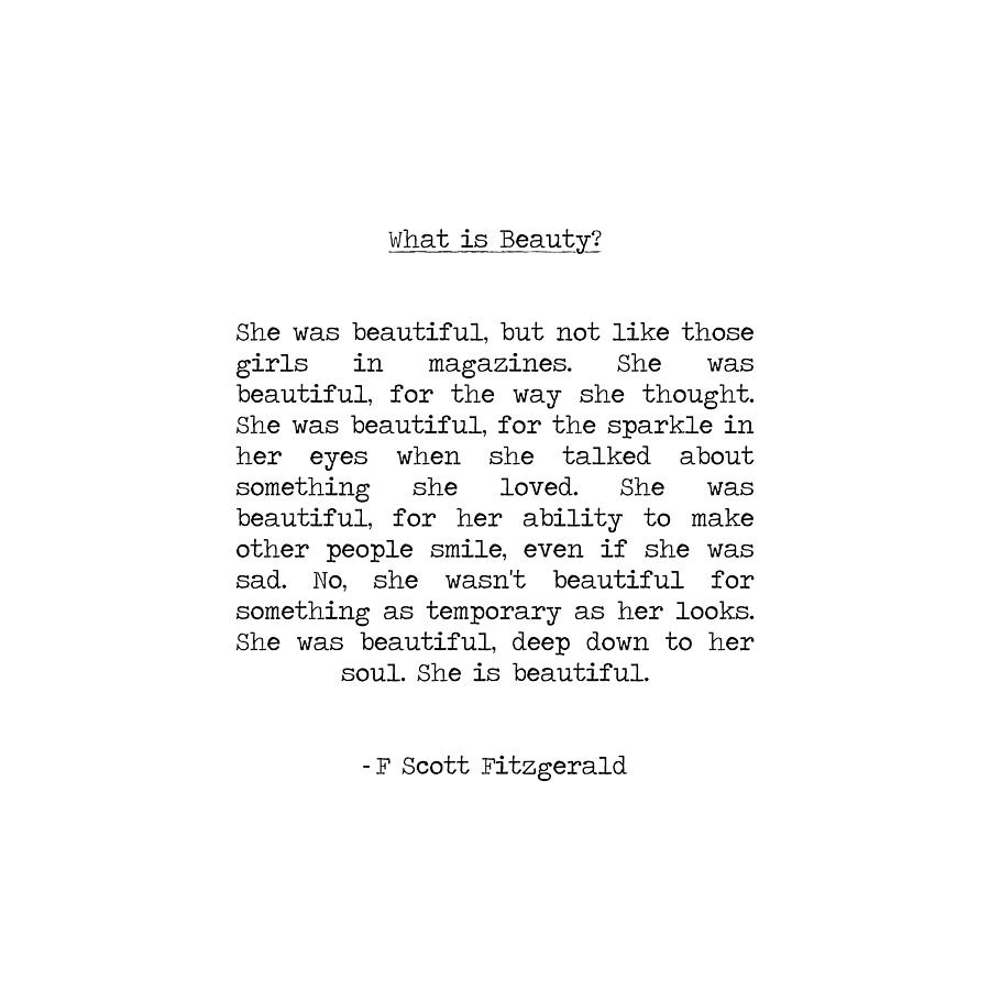 She was beautiful but not like those girls in the magazines - F. Scott ...