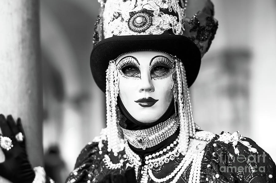 She Wore Beads in Her Hair at the Carnevale di Venezia Photograph by John Rizzuto