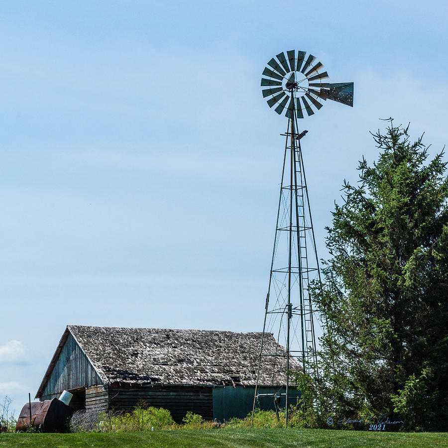 Shed And Windmill Photograph by Ed Peterson