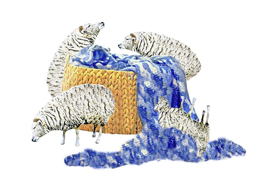 Sheep Blanket Blue Photograph by Diana Angstadt