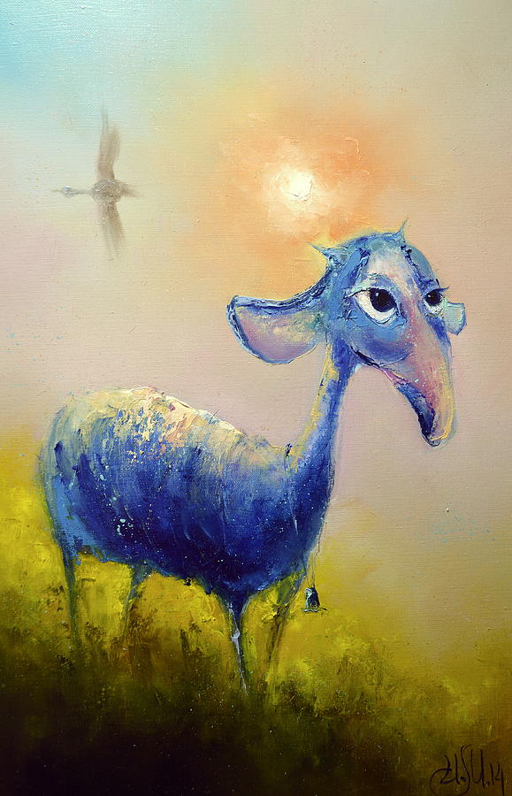 Sheep Dreams in Sunset Painting by Igor Medvedev