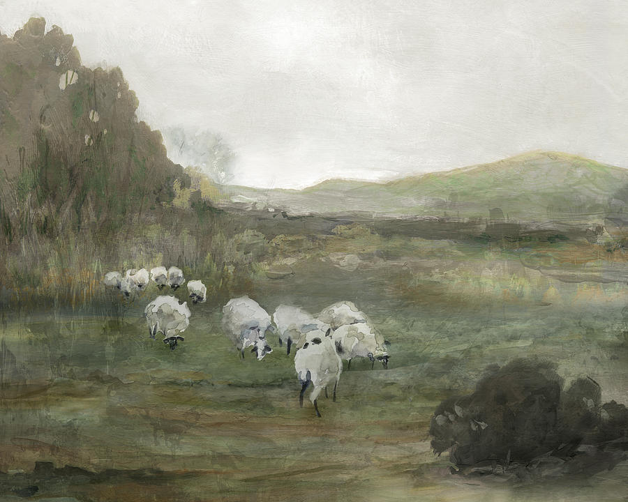 Sheep Herd Painting by Carol Robinson