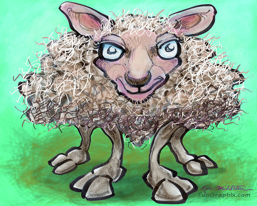 Sheep Digital Art by Kevin Middleton