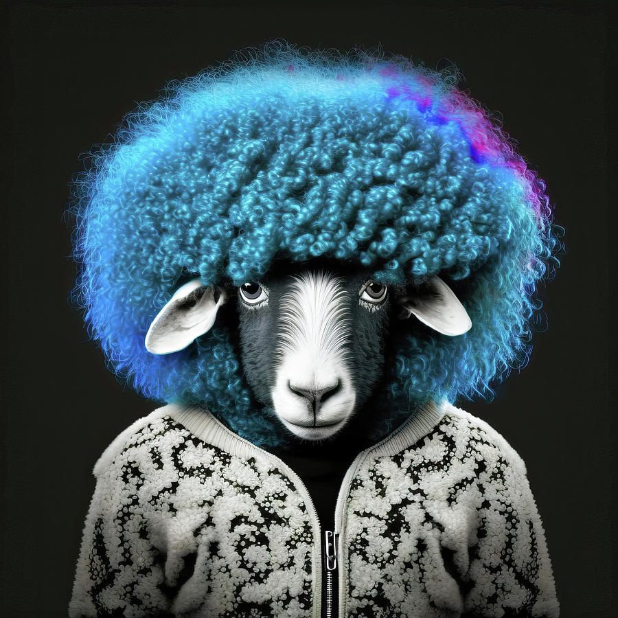 Sheep Portrait 01 Funny Animal Digital Art by Matthias Hauser