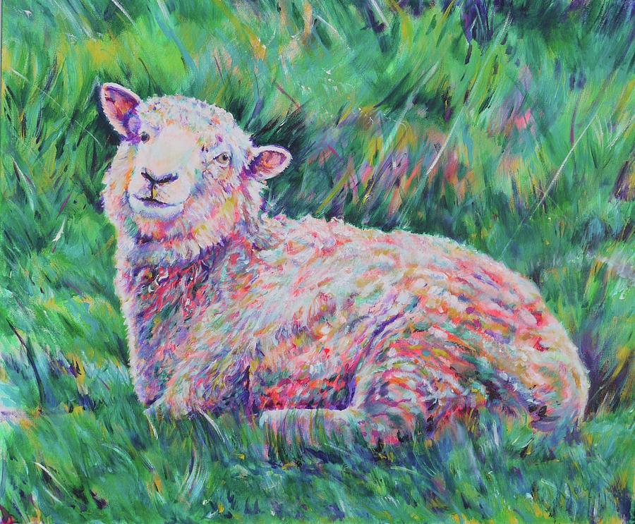Sheep Rodney Mix Breed Painting by Karin McCombe Jones
