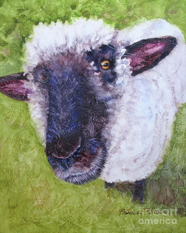 Sheep Selfie Painting by Bonnie Rinier