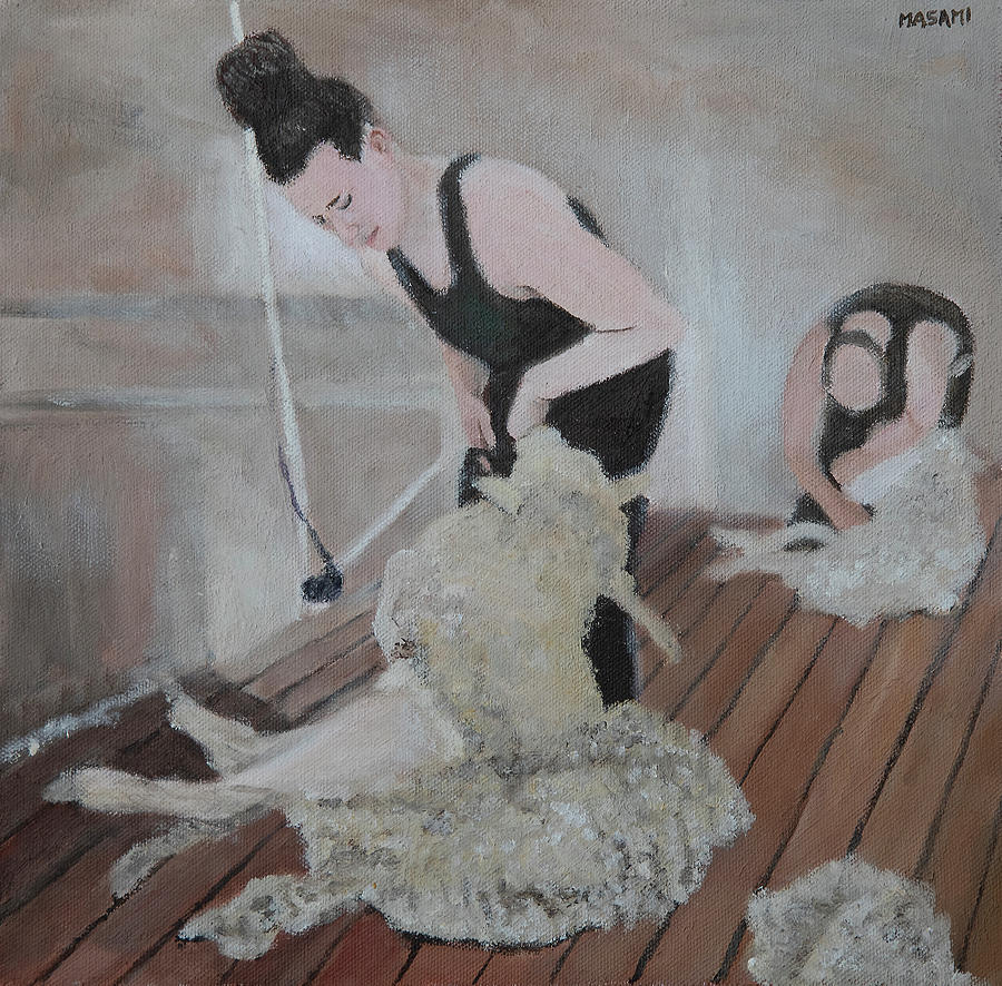 Sheep shearers Painting by Masami IIDA