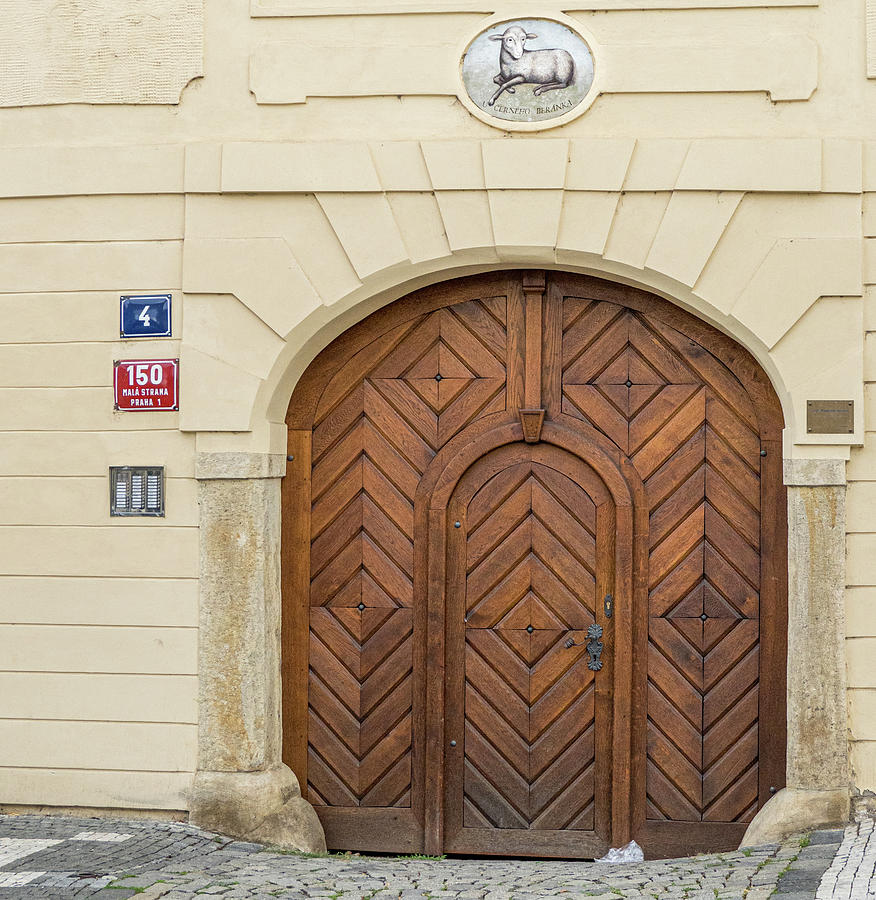 Sheepish Door in Prague Photograph by Jean Noren