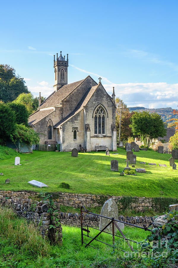 Sheepscombe Village Church in the Afternoon Autumn Light Photograph by Tim Gainey