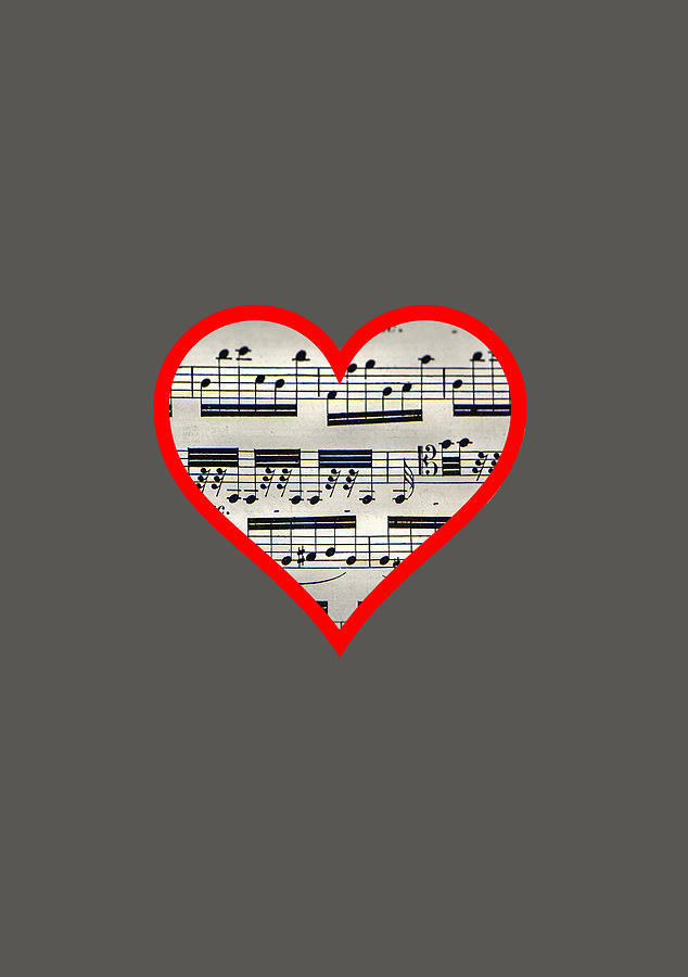 Sheet Music Heart Digital Art by Ali Baucom